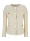 Tagliatore 'beverly' White Jacket With Metal Buttons
