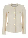 Tagliatore 'beverly' White Jacket With Metal Buttons In White