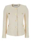 Tagliatore 'beverly' White Jacket With Metal Buttons In White