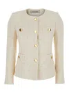 Tagliatore 'beverly' White Jacket With Metal Buttons In White