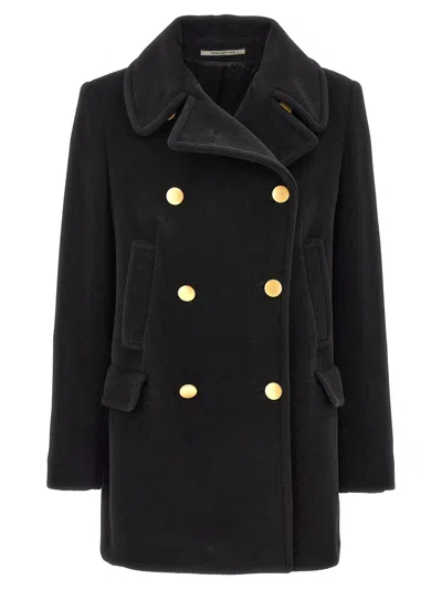 Tagliatore Double Breasted Coat In Black