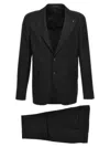 Tagliatore Button Long-sleeved Suit Coat And Trousers Set In Black