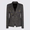 Tagliatore Structured Double-breasted Blazer Button Detailing In Gray