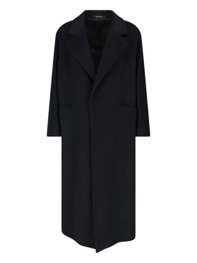 Tagliatore Black Charlize Cashmere Belted Long Coat