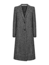 Tagliatore Black Chevron Wool Blend Amanda Coat In Multi