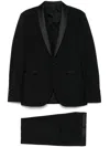 Tagliatore Black Suit With Vest Jacket And Trousers In Black