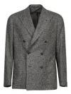 Tagliatore Houndstooth Jacket In Grey-white-black In Grey