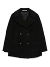 Tagliatore Flap Pockets Wool Double-breasted Coat In Black
