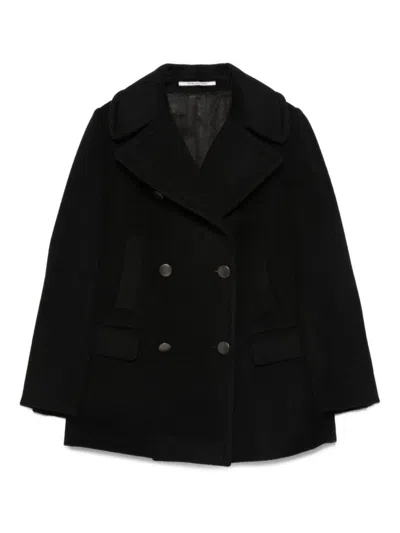 TAGLIATORE BLACK DOUBLE-BREASTED COAT