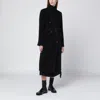 Tagliatore Black Double-breasted Coat With Belt In Black
