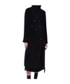 Tagliatore Brown Alpaca-blend Belted Coat In Black