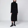 Tagliatore Black Double-breasted Coat With Belt In Black