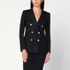 Tagliatore Double-breasted Wool Jacket With Peak Lapels In Black