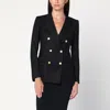 Tagliatore Double-breasted Wool Jacket With Peak Lapels In Black