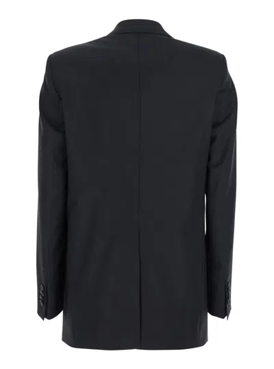 TAGLIATORE BLACK DOUBLE-BREASTED JACKET WITH CLASSIC LAPELS