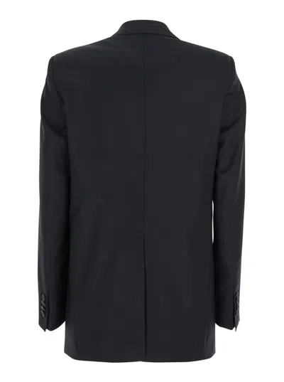 TAGLIATORE BLACK DOUBLE-BREASTED JACKET WITH CLASSIC LAPELS