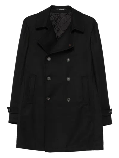TAGLIATORE BLACK DOUBLE-BREASTED TRENCH COAT TAGLIATORE