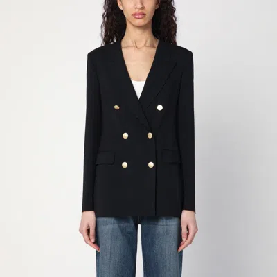Tagliatore Black Double-breasted Wool-blend Jacket Women
