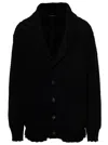 Tagliatore Shawl-collar Ribbed Cardigan In Black