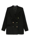 Tagliatore Wool Double-breasted Jacket Featuring Back Vent In Black