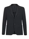 Tagliatore Black Jersey Montecarlo Single-breasted Blazer In Black
