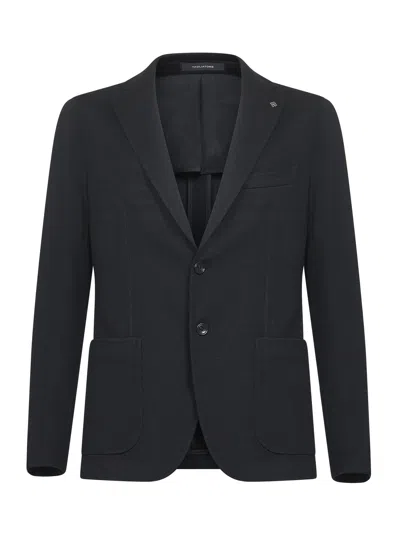 TAGLIATORE BLACK JERSEY MONTECARLO SINGLE-BREASTED BLAZER