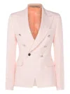 Tagliatore Tailored Jacket Button Detailing In Pink