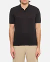 Tagliatore Minimalist V-neck Polo Shirt With Pointed Collar In Black