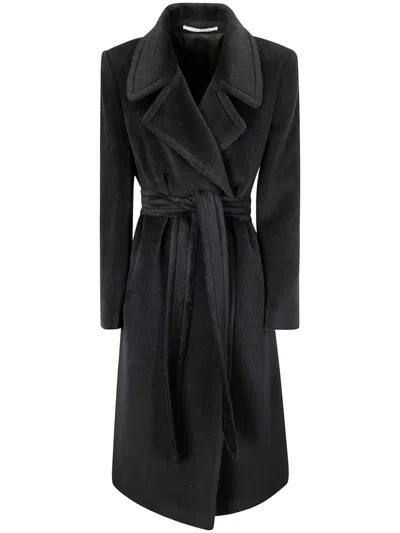 Tagliatore Black Long Wool Coat