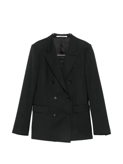 Tagliatore Black Peak Lapels Double-breasted Button Fastening Long Sleeves Buttoned Cuffs Flap Pocke