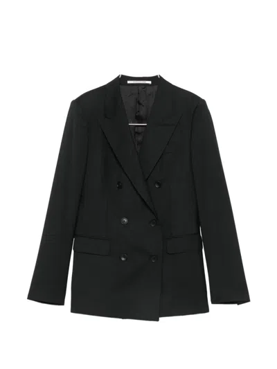 Tagliatore Black Peak Lapels Double-breasted Button Fastening Long Sleeves Buttoned Cuffs Flap Pocke