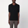 Shop Tagliatore Black Silk-blend Polo Shirt