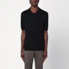 Tagliatore Silk-blend Polo T-shirt In Black