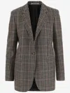 Tagliatore Wool Jacket With Plaid Pattern In Brown