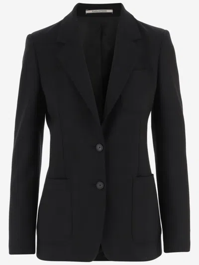 TAGLIATORE WOMEN BLACK SINGLE-BREASTED BLAZER, M LUXURY BLAZERS FOR WOMEN DARVEYS