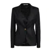 Tagliatore Black Single-breasted Blazer In Virgin Wool In Black