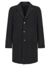 Tagliatore Single-breasted Coat Featuring Back Vent In Black