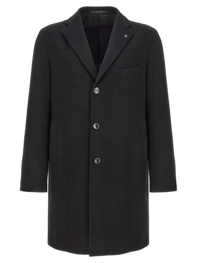 TAGLIATORE BLACK SINGLE-BREASTED COAT