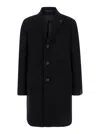 Tagliatore Black Single-breasted Jacket With Buttons In Wool Blend Man In Black