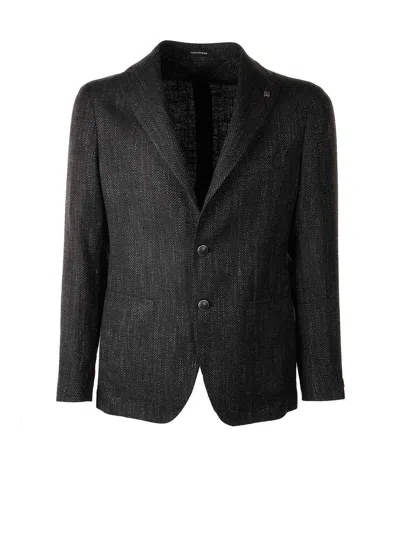TAGLIATORE BLACK SINGLE-BREASTED JACKET