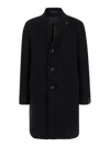 Tagliatore Black Single-breasted Jacket With Buttons In Wool Blend Man In Black