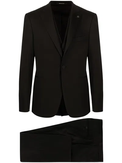 Tagliatore Three-piece Suit In Black