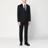 Tagliatore Wool Suit With Notch Lapel And Flap Pockets In Black