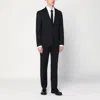 Tagliatore Wool Suit With Notch Lapel And Flap Pockets In Black