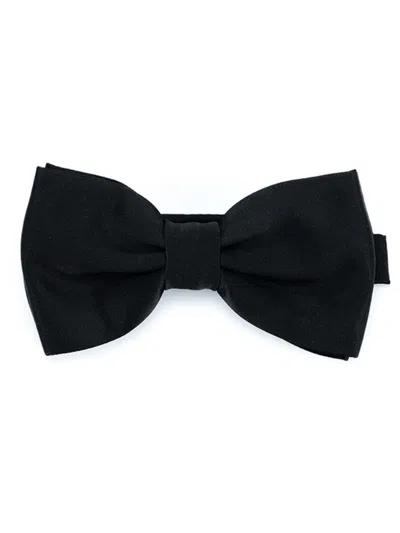Tagliatore Black Solid Butterfly Bow Tie In Burgundy