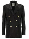 Tagliatore Black Solid Notched Lapel Blazer In Black