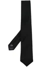 Tagliatore Black Solid Tie In Black