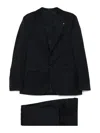 Tagliatore Black Suit In Virgin Wool With Single-breasted Jacket And Trousers In Black