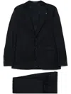 Tagliatore Black Suit In Virgin Wool With Single-breasted Jacket And Trousers