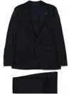 Tagliatore Black Suit In Virgin Wool With Single-breasted Jacket And Trousers